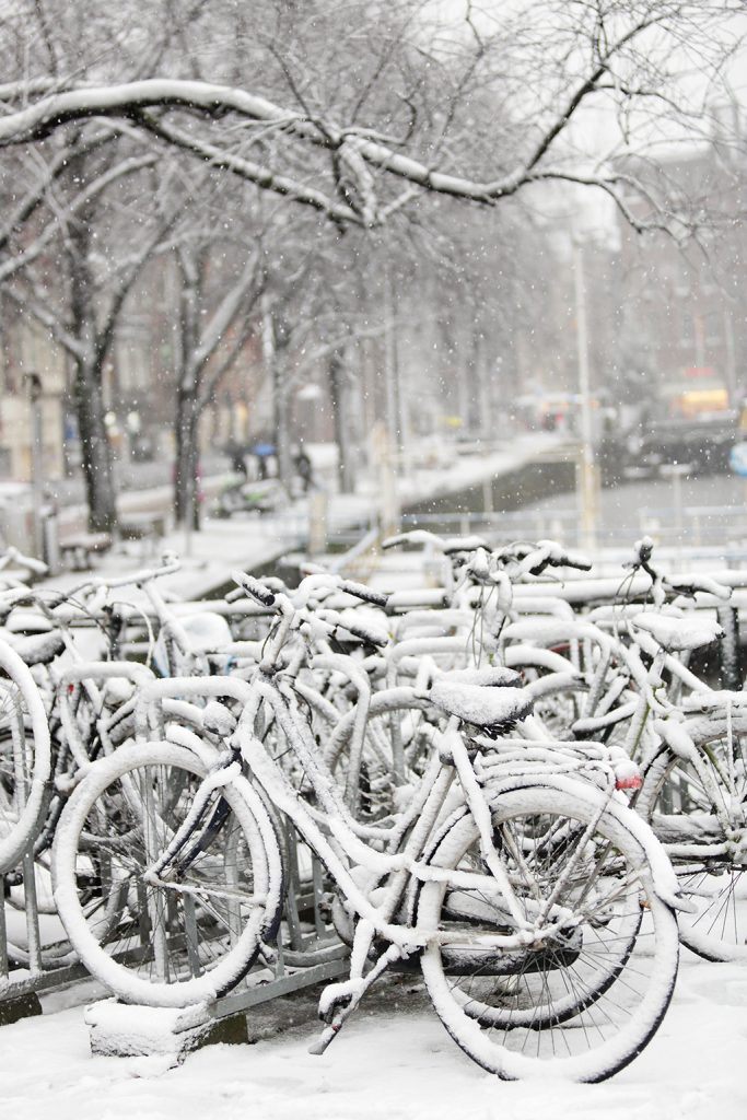 winter bicycles Amsterdam photography